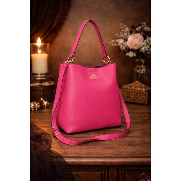 Coach Handbags - Dark Pink Strawberry Coach Bucket bag